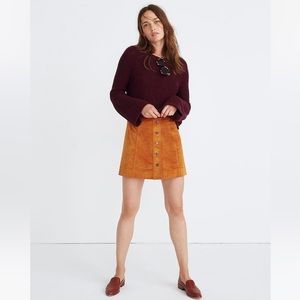 Madewell Button Velvet Skirt